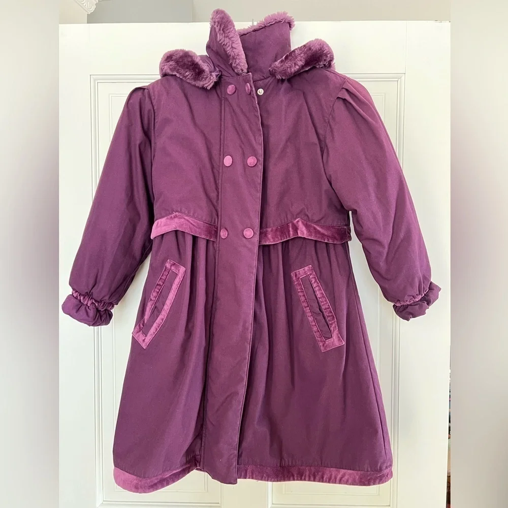Kids Purple Fur-Lined Coat - Vintage Outbrook - medium